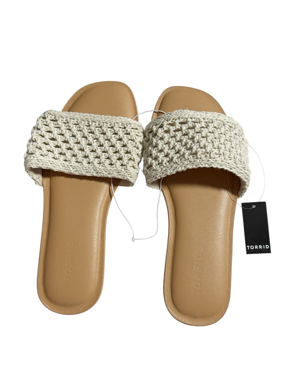 Torrid Crochet Single Band Slide Ivory Size 8.5WW NWT - Picture 4 of 6
